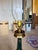 Mid-Century Modern Vintage Mid Century Modern Green Marble and Brass Table Lamp Pair For Sale - Image 3 of 10