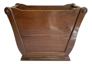 Antique Fireplace Log Box in Carved Oak