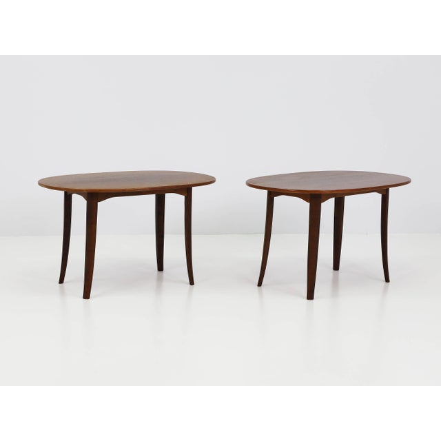 Ovalen Side Tables by Karl Malmsten for Åfors Möbelfabrik, Sweden, 1950s, Set of 2, in Very Good conditions. Designed 1950...