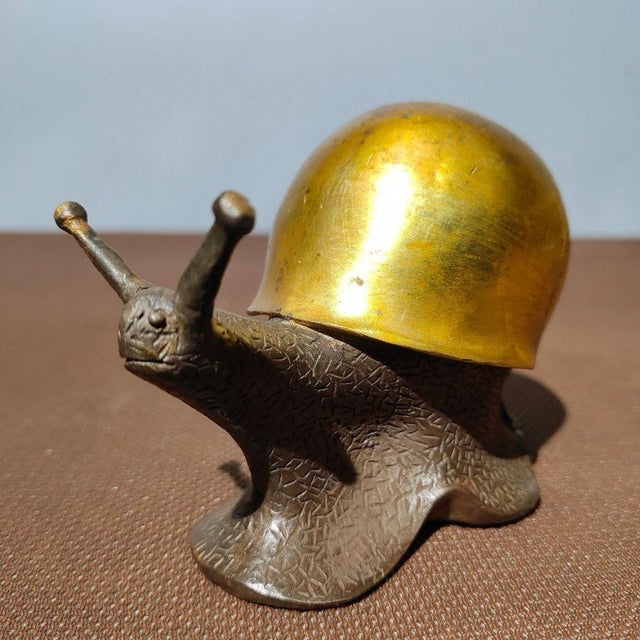 Vintage Gilt Bronze Snail Sculpture / Paperweight For Sale - Image 4 of 9