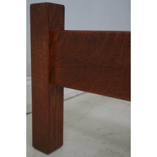 Arts & Crafts Stickley King Size Mission Oak Arts & Crafts Panel Bed For Sale - Image 3 of 15