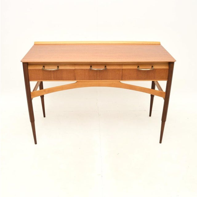 A smart and very stylish vintage French satin wood desk / console table, dating from the 1950’s. This is beautifully...