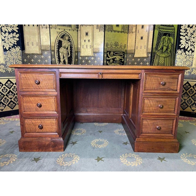 Wood Ministers Desk with Walnut Boxes For Sale - Image 7 of 7