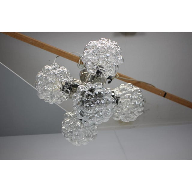 Bubble Glass Chandelier attributed to Kamenický Šenov, Czechoslovakia, 1970s For Sale - Image 3 of 17