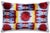 Mid-Century Modern Hand-Knotted Silk Ikat Lumbar Pillow - 16x24 Red & Blue Velvet Accent For Sale - Image 3 of 8