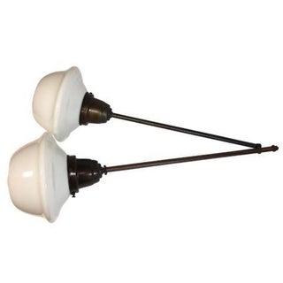 Art Deco Industrial Pendant Lights - A Pair For Sale