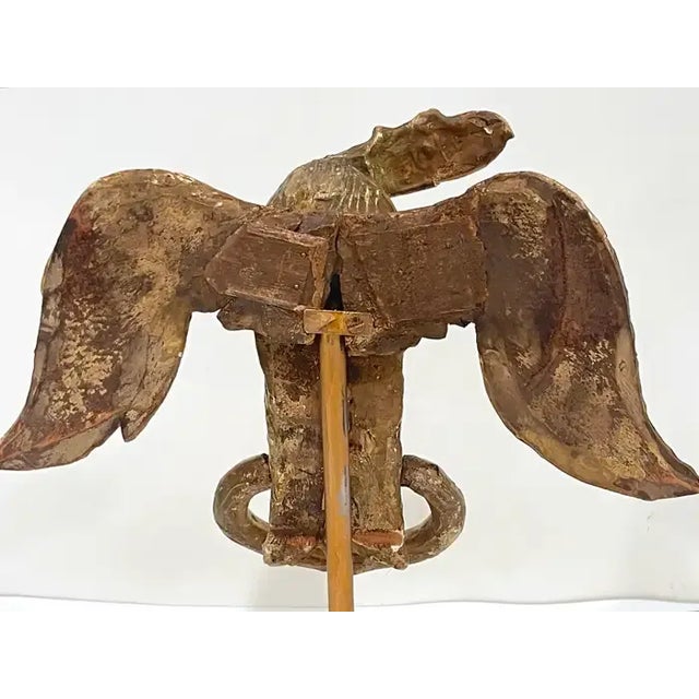 18th C. English Carved Giltwood Eagle Facing Left, on Lucite Pedestal Base For Sale - Image 12 of 12