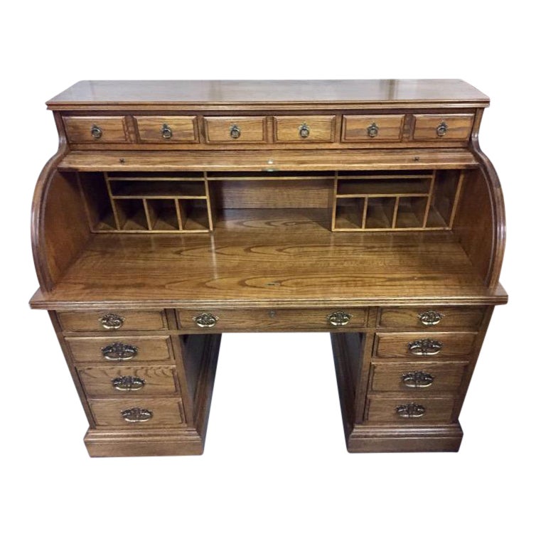 Ethan Allen Rolltop Desk Chairish