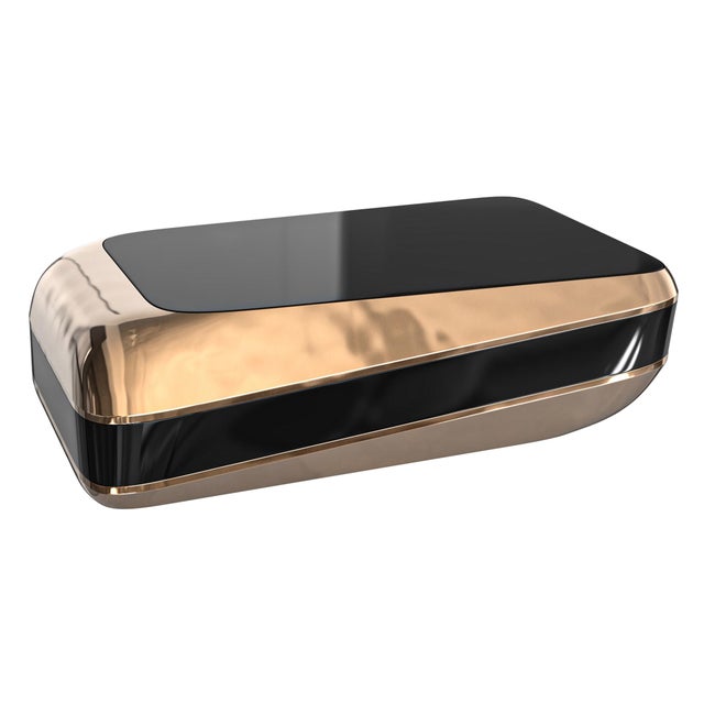 Art Deco "Della Dataria" Coffee Table With Bronze, Handcrafted For Sale - Image 3 of 7