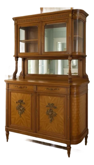Late 19th Century French Louis XVI-style Buffet À Deux Corps Two-Piece Cabinet