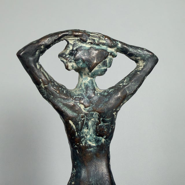 Metal S. Gasparri, Woman Bathing, 1950s, Bronze on Marble Base For Sale - Image 7 of 16