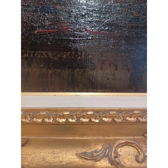 Vintage landscape oil painting on board by Swiss painter Giuseppe Pessina. Signed and dated in lower right corner 1928....