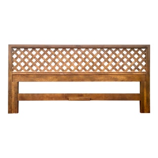 Mid Century Modern Latticed King Headboard by Artefacts for Henredon For Sale