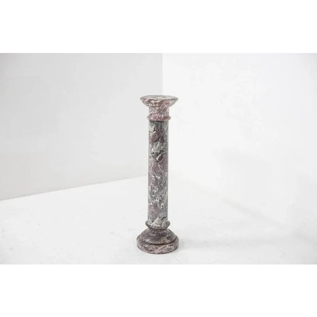 Gray Mid-Century French Red Marble Column, 1950s For Sale - Image 8 of 9