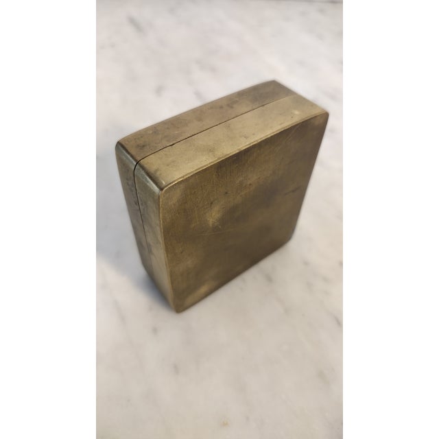 Metal Early 20th Century Antique Chinese Ink Box Brass For Sale - Image 7 of 9
