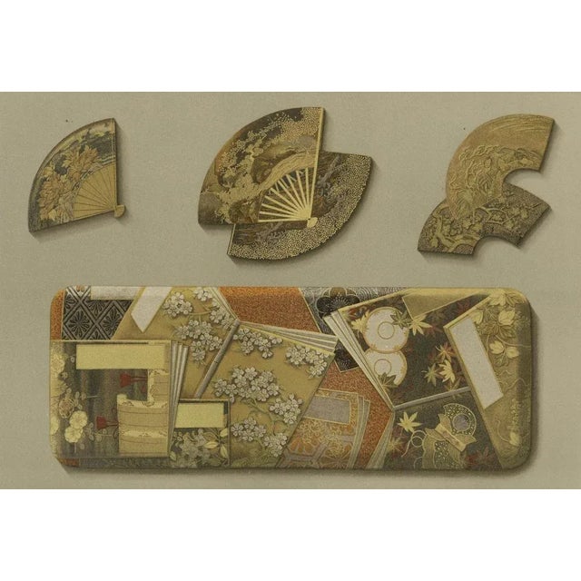 Lacquer and Inlay Fan Fragments, 1880s, Paper For Sale - Image 5 of 10