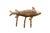 A brass fish wall fixture with three hooks. A central bar is cast in the oval shape of a fish, complete with fins....
