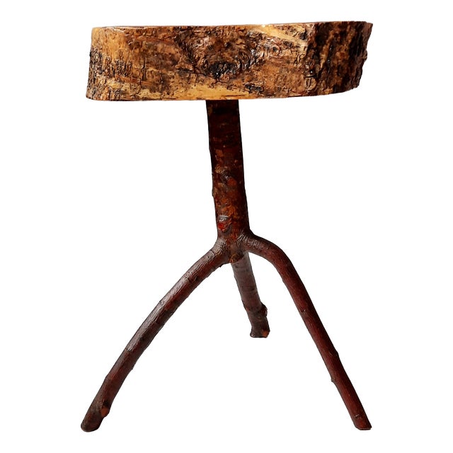 French Tripod Tree Trunk Stool or Side Table, 1970s For Sale