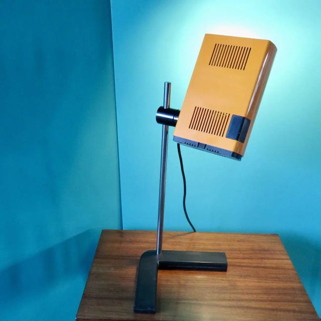 French Orange Table Lamp by Jean René Talopp for Manade, 1970s, in Very Good conditions. Designed 1970 to 1979 This piece...