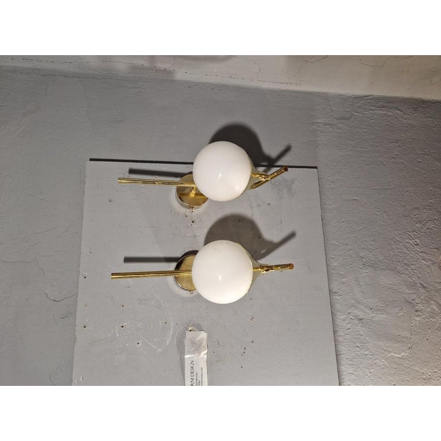 Sphere Wall Lamps in Brass and Glass, Set of 2, in Flawless conditions. Designed 1980 to 1989 European Plug (up to...