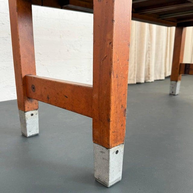 1950s Industrial Maple Library Console Work Table For Sale - Image 10 of 12