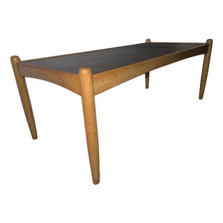 Mid-Century Oak and Slate Coffee Table by Eric Merthen, Sweden, 1960s For Sale