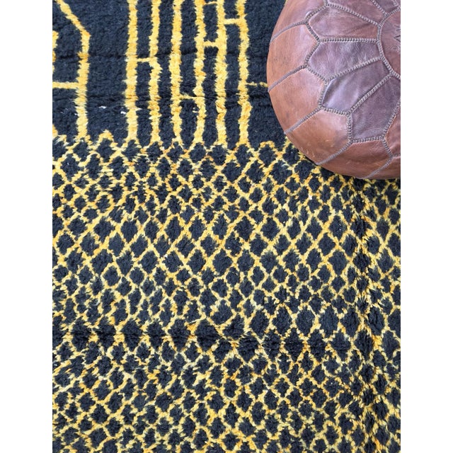 Yellow Contemporary Moroccan Rug - 9.8 X 8.4 Ft For Sale - Image 8 of 8