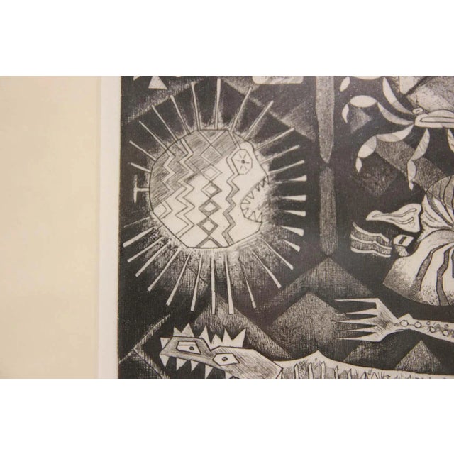 Printmaking Materials 1981 “Truth Is Stranger Than Fiction” Black and White Abstract Etching Edition 4/15 by Margaret Smithers Crump, Framed For Sale - Image 7 of 10