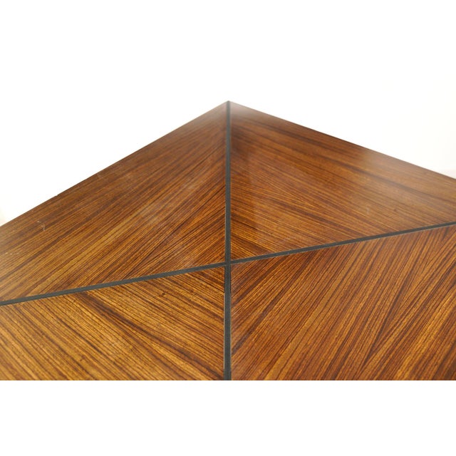 Mid 20th Century Vintage Modern 42.25 In. Rosewood Steel Coffee Table For Sale - Image 5 of 9