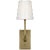 2020s Thomas O'Brien for Visual Comfort Signature Hulton 17" Cordless Single Sconce in Hand-Rubbed Antique Brass with White Glass Shade For Sale - Image 5 of 14
