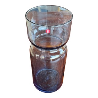 Mid Century Harri Koskinen Lantern Iitala Blueberry Art Glass Vase For Sale