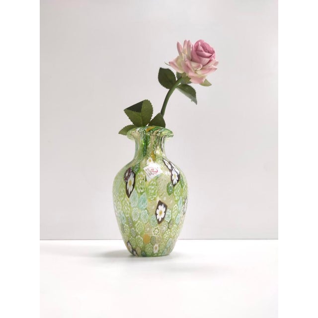 Vintage Italian Green Murano Glass Vase, 1980s For Sale - Image 4 of 12