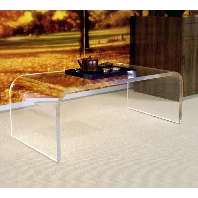 Not Yet Made - Made To Order Modern Waterfall Acrylic Coffee Table For Sale - Image 5 of 6