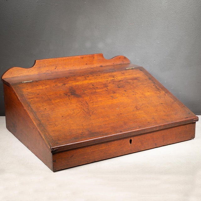 Victorian 19th C. Shop Keeper's Table Top Desk c.1850 For Sale - Image 3 of 12
