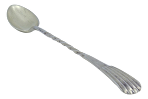 Silver Soda Spoon with Twisted and Embossed Handle