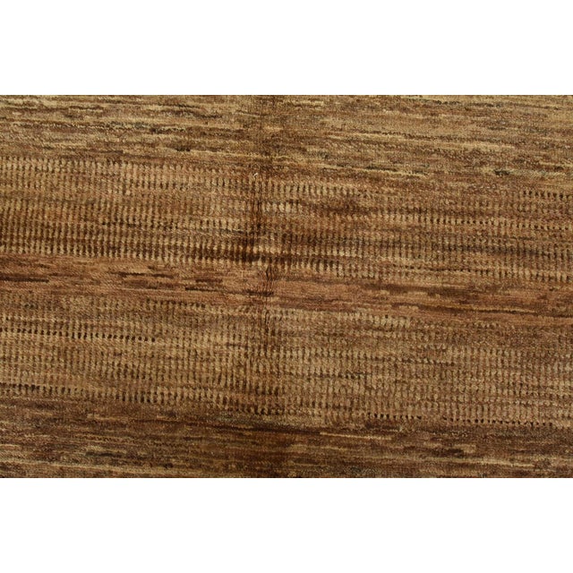 Textile Gabbeh Rug 5’2” X 6’7” Brown Wool Contemporary Hand-Knotted Carpet For Sale - Image 7 of 12