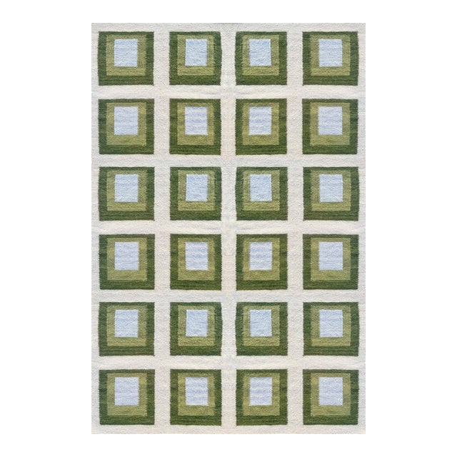 Color Study Handwoven Wool Flatweave 6' x 9' Rug - Topanga For Sale