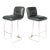Mid-Century Leon Frost Tubular Stools in Lucite, Brass & Holly Hunt Leather For Sale