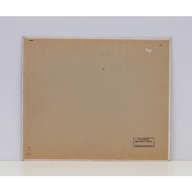 Brutalist Mid-Century Landscape Painting by Edmund Franklin Ward For Sale - Image 4 of 6