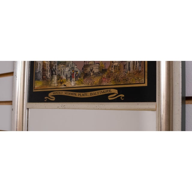 Silver Mt Vernon Place Eglomise Panel Top Mirror For Sale - Image 8 of 9