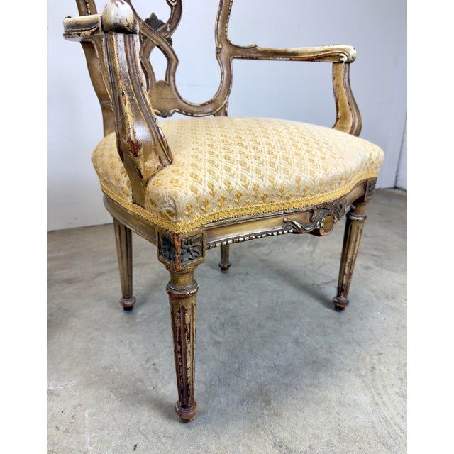 19th Century Louis XVI Directoire Style Painted Armchairs—a Pair For Sale - Image 10 of 12