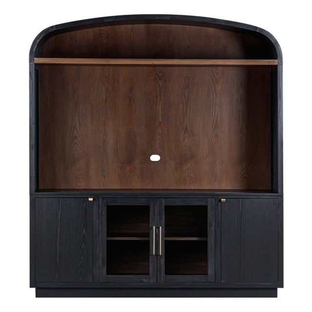Marlow Black Wood Entertainment Center For Sale