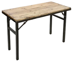 Folding Table in Metal & Teak
