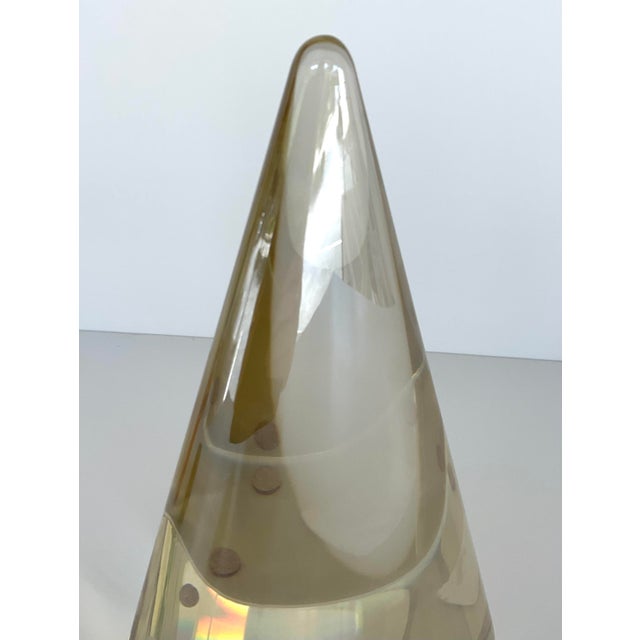 Revelation Modern Champagne Crystal Pyramid Apex Sculpture For Sale - Image 4 of 4