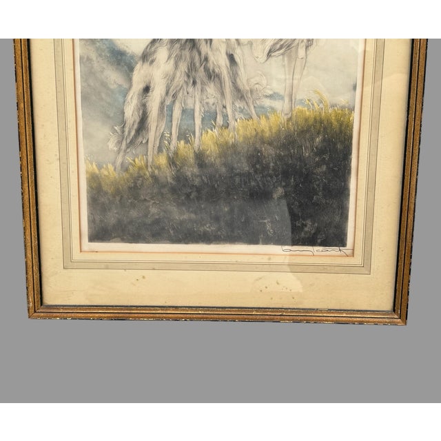 Art Nouveau Vintage Signed Louis Icart Art Nouveau Deco Large Framed Litho Print Joy of Life For Sale - Image 3 of 7