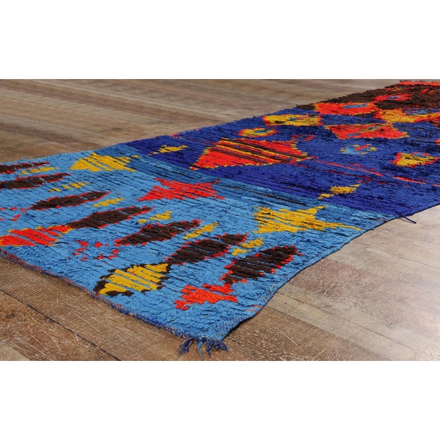 Textile Colorful Vintage Moroccan Azilal Rug - 04'03 X 10'08 For Sale - Image 7 of 9
