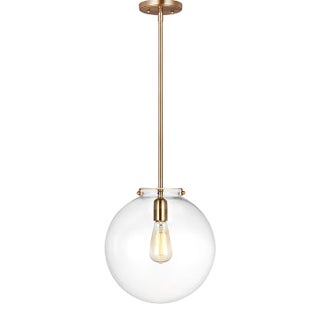 Thomas O'Brien By Visual Comfort Studio Kate 1-Light Sphere Pendant in Satin Brass For Sale
