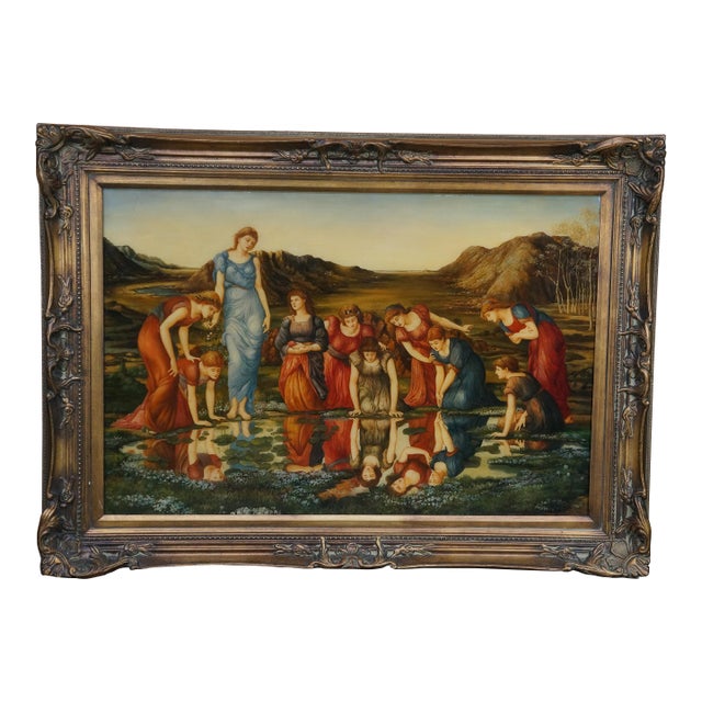 Late 20th Century The Mirror of Venus After Edward Burne-Jones's Oil Painting Mythological Figures, Framed For Sale