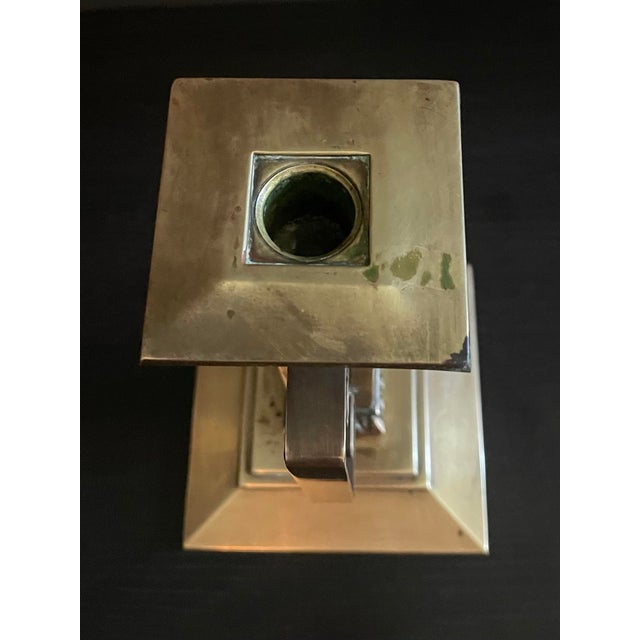Metal Early 20th Century Neoclassical Revival Brass Candlestick For Sale - Image 7 of 11