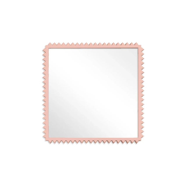 Contemporary Fleur Home Carnival Muses Square Mirror in Salmon Berry, 24.5x24.5 For Sale - Image 3 of 3